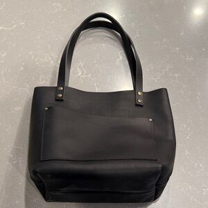 Portland Leather Black Tote Bag